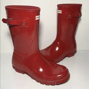 Red Hunter Boots, size 7